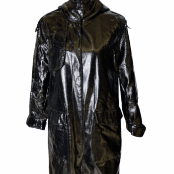 LONG HOODED LEATHER JACKET