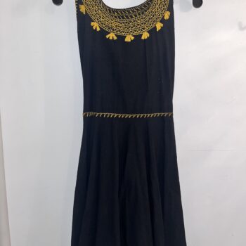 Black and Yellow Embroidered Dress